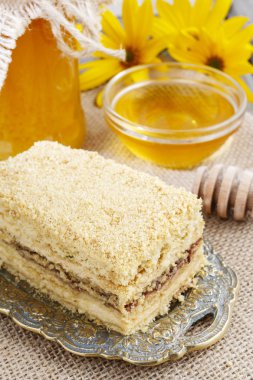 warstwę miodu ciasto