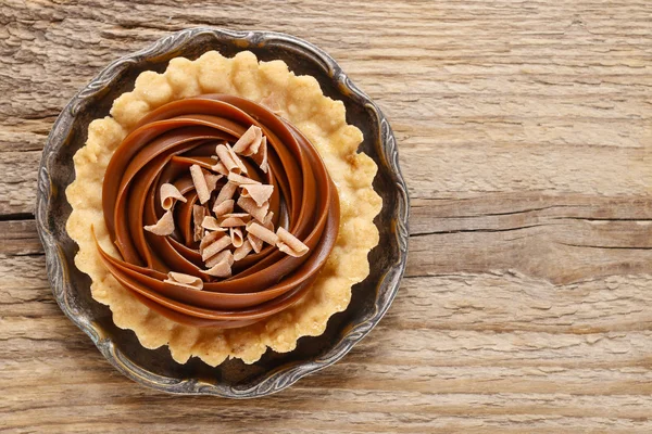 Crostata di Toffee sul tavolo di legno — Foto Stock