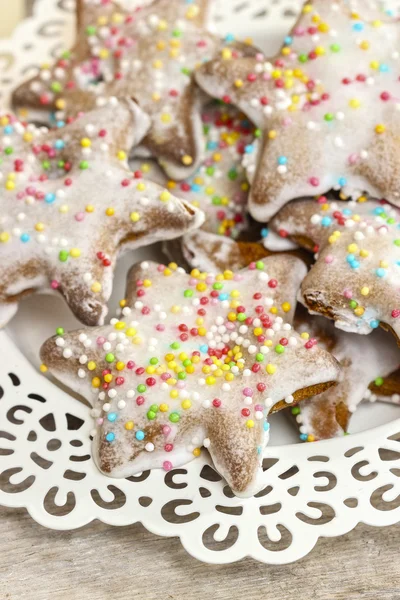 Perník cookie v tvar hvězdy, vánoční dezert — Stock fotografie
