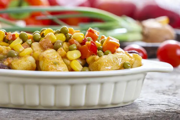 Gnocchi with vegetables — Stock Photo, Image