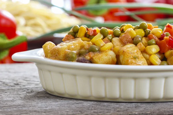 Gnocchi with vegetables — Stock Photo, Image