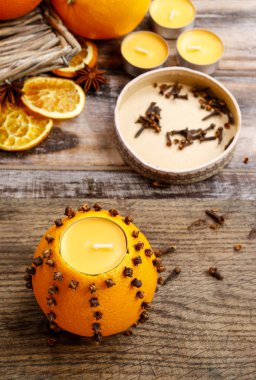 Nasıl mum - portakal pomander topu yapmak için öğretici