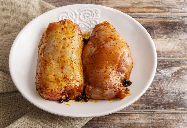 Rabbit meat with herbs — Stock Photo, Image