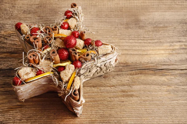 Decoração de mesa de Natal em forma de estrela — Fotografia de Stock