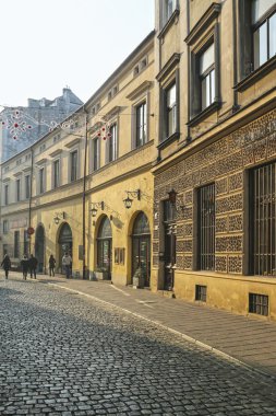 Bracka sokak erken sabah ışık, Krakow, Polonya.