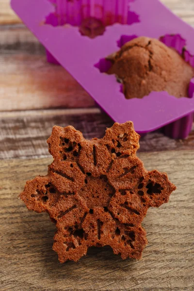 Biscotti al cioccolato in stampi in silicone — Foto Stock