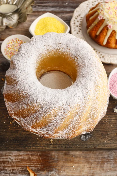 Steps of making traditional easter cake — Stock Photo, Image