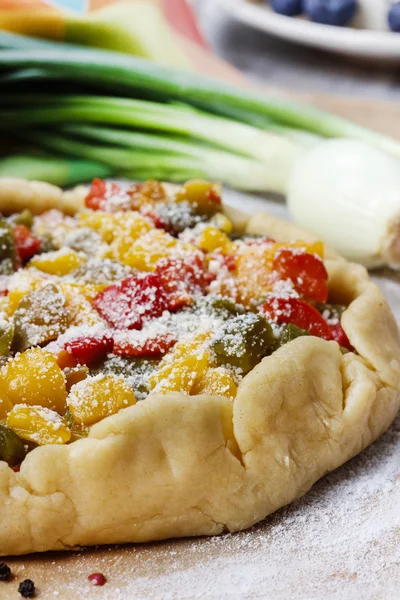 Vegetable galette before baking — Stock Photo, Image