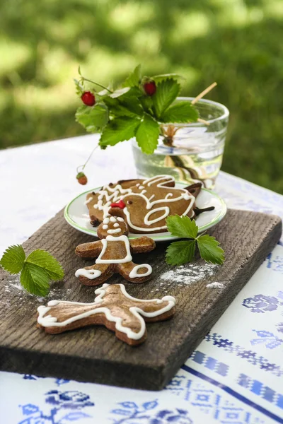 Gingerbread çerezleri, Bahçe partisi — Stok fotoğraf