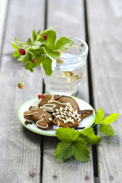 Gingerbread cookies, garden party — Stock Photo, Image