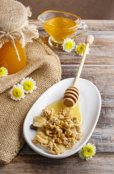 Müsli mit Honig — Stockfoto