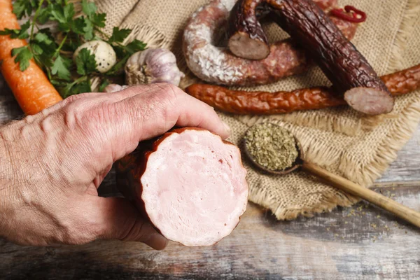 At the butcher's — Stock Photo, Image