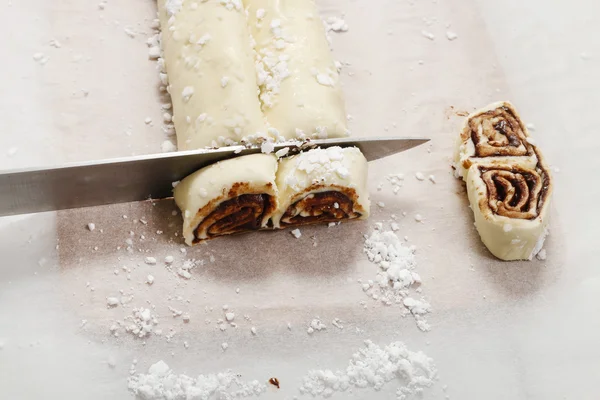 How to make palmier biscuits - french cookies — Stock Photo, Image