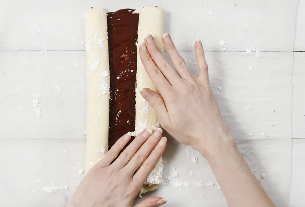 Nasıl heva bisküvi - Fransız çerezleri yapmak — Stok fotoğraf