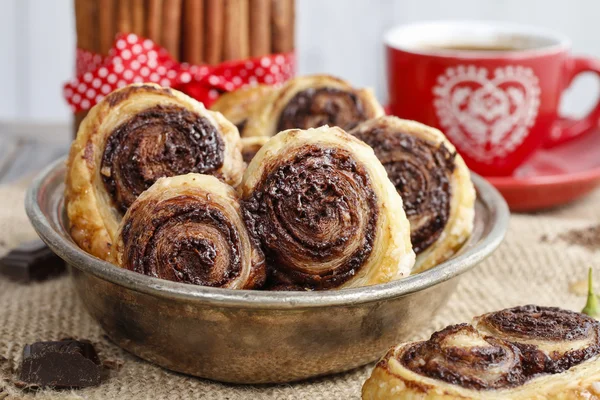 Wie man Palmier-Kekse macht - französische Kekse — Stockfoto