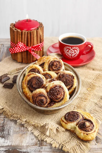 How to make palmier biscuits - french cookies — Stock Photo, Image