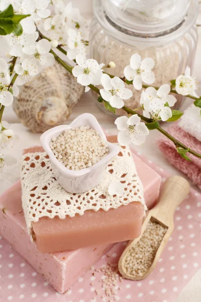 Rosa spa set — Stockfoto