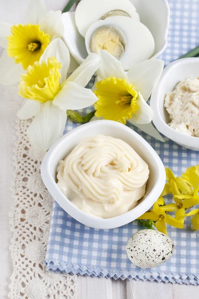 Bowl of mayonnaise — Stock Photo, Image