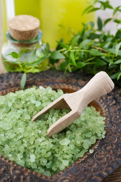Miski sól morska zielony — Zdjęcie stockowe