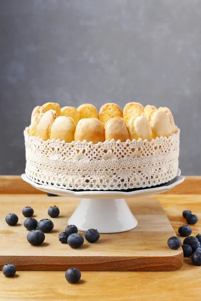 Franse charlotte cake met bosbessen — Stockfoto