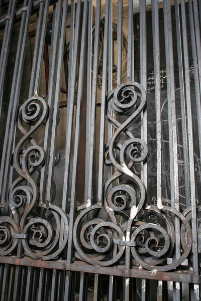 Details van iron gate in smidse — Stockfoto