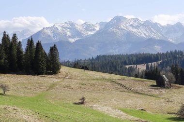 Polonya 'daki Tatra sıradağları. Turistler için tatil yeri