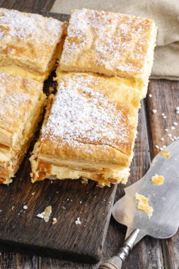 Cream pie  filled with whipped cream.