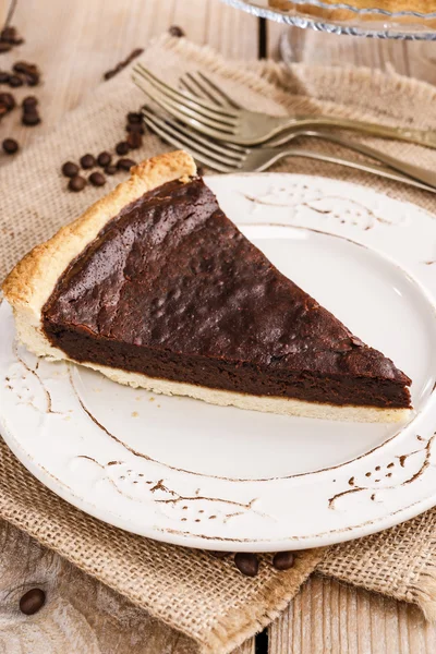 Chocolate tart - dessert — Zdjęcie stockowe