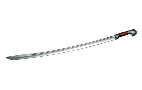 Naked Circassian cavalry sword isolated on white