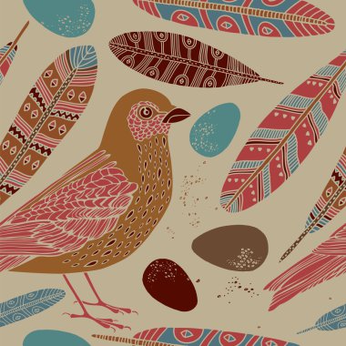 şirin kuşlar ve tüyleri kartı