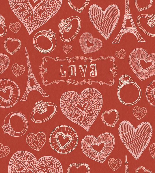 Naadloze hart patroon. Happy Valentijnsdag kaart. — Stockvector