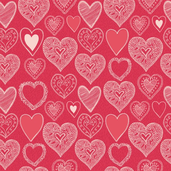 Bezešvé vzor srdce. Den svatého Valentýna. — Stockový vektor