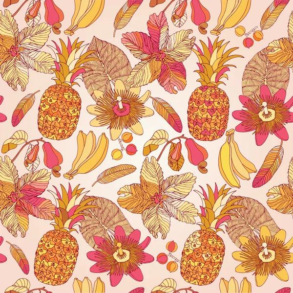 Dikişsiz desen, tropik çiçekler.