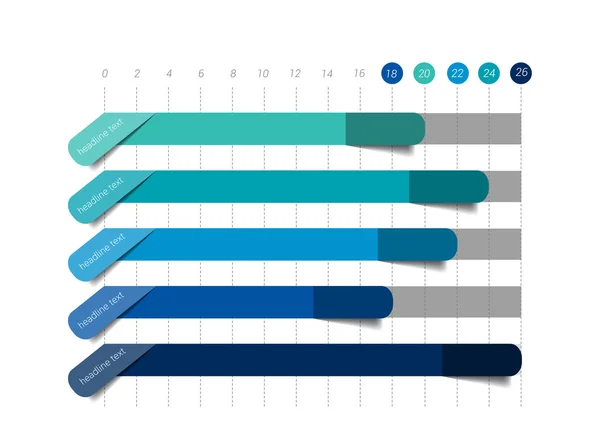 Vlakke grafiek, grafiek. Gewoon blauwe kleur bewerkbaar. Infographics elementen. — Stockvector