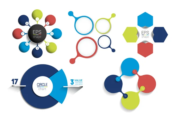 Plantilla de infografía circular. Diagrama neto redondo, gráfico, presentación, gráfico. Concepto conectado con 8 burbujas, opciones, pasos, partes, campos de texto, procesos . — Vector de stock