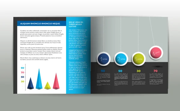 Layout de página de livreto. Revista minimalista, brochura, folheto, modelo de relatório anual. — Vetor de Stock