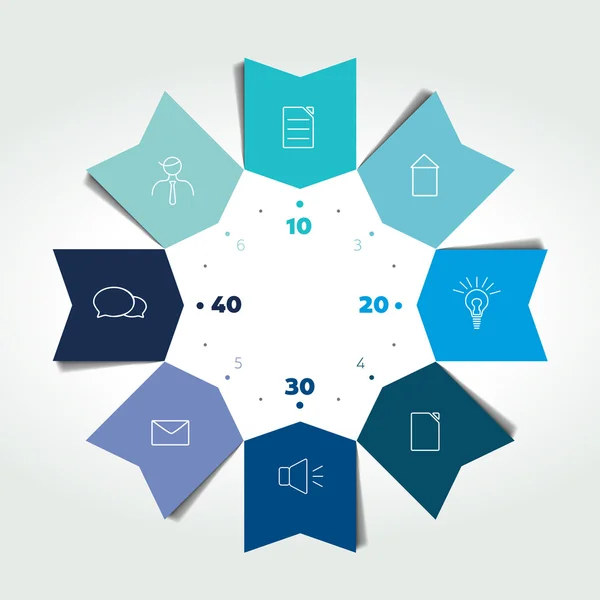 3D business circle color arrows infographic. Chart can be used for presentation, number options, workflow layout, timeline, diagram, scheme. Vector. — Stock Vector