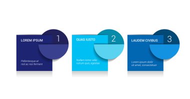 3 adımlar ok eğitmeni, grafik, diyagram. Bir, iki, üç kavram.