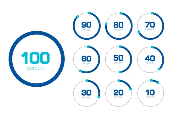 Gráfico circular, gráfico. Design plano. Percentagem de modelos definidos. Elementos infográficos . —  Vetores de Stock