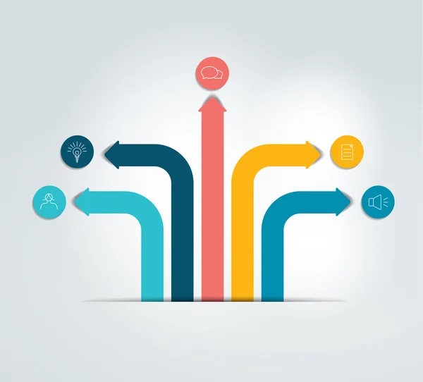 Schema infografico freccia, diagramma di flusso, modello. Vettore . — Vettoriale Stock