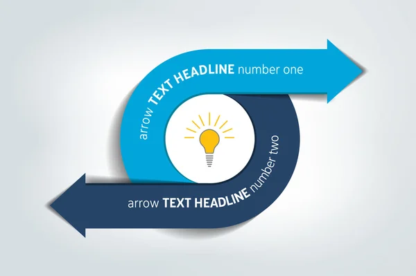 Круг, раунд разделен на 2 стрелки. Шаблон, схема, таблица, график, презентация. Бизнес-концепция с 2 шагами, опциями, процессами . — стоковый вектор