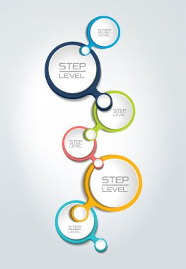 Yuvarlak numaralı adım adım şablon banner. İş renk vektör. Infographic.