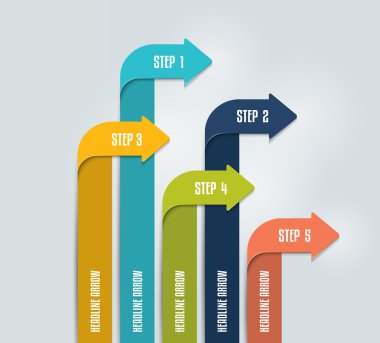 Ok infographics düzeni, diyagram, grafik, akış çizelgesi. Vektör.