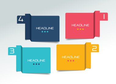 Dört seçenek çizelgesi, sekme, afiş. Minimalist vektör tasarım infografik.