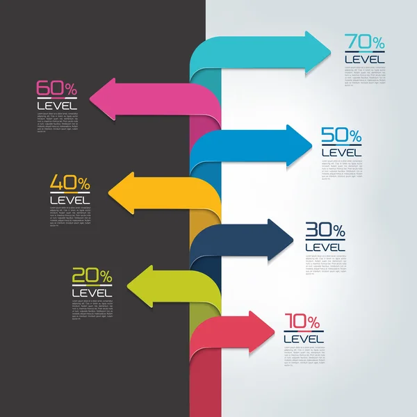 Raport pionowej osi czasu, szablon, wykres, schemat, krok po kroku infografikę. Wektor. — Wektor stockowy