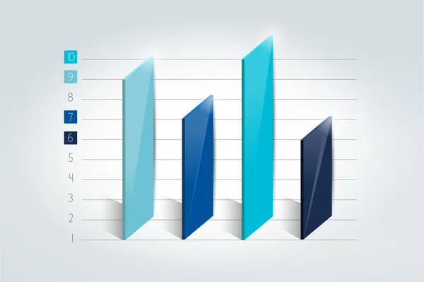 Diagrama 3D, gráfico, barra. Elemento infográfico . — Archivo Imágenes Vectoriales