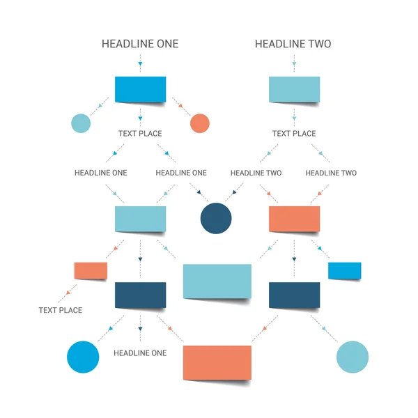 Esquema de diagramas de flujo. Elementos de infografía. Diseño vectorial. — Archivo Imágenes Vectoriales