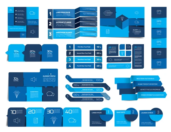 Mega-Set an Infografik-Elementen, Zeitplänen, Tabs, Bannern, Diagrammen. minimalistische Vektordesign-Infografik. — Stockvektor