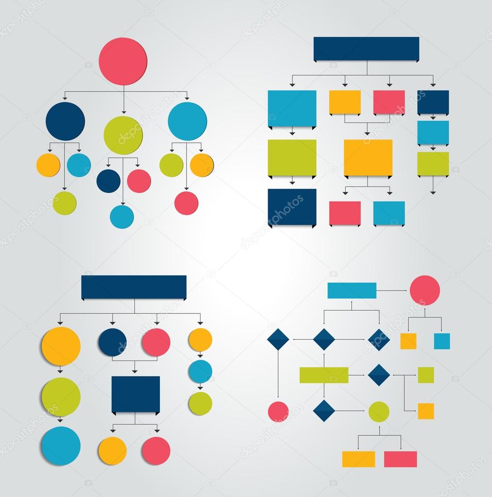 Diagramas. Conjunto de 6 diagramas de flujo esquemas, diagramas ...