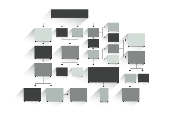 Fowchart. Schema di ombre colorate blu . — Vettoriale Stock